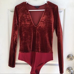 Long Sleeve Velvet Bodysuit